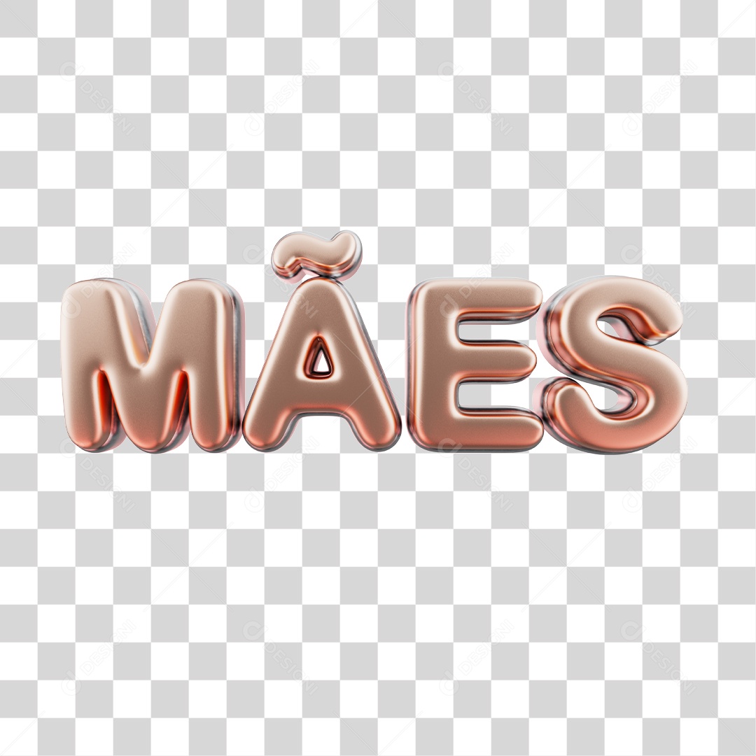 Texto 3D Para Composição Mães PNG Transparente