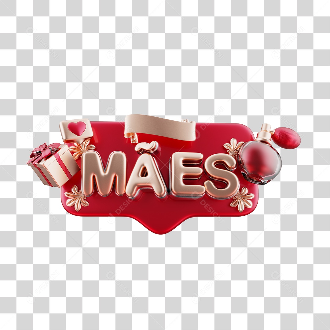 Selo 3D Para Composição Mães PNG Transparente