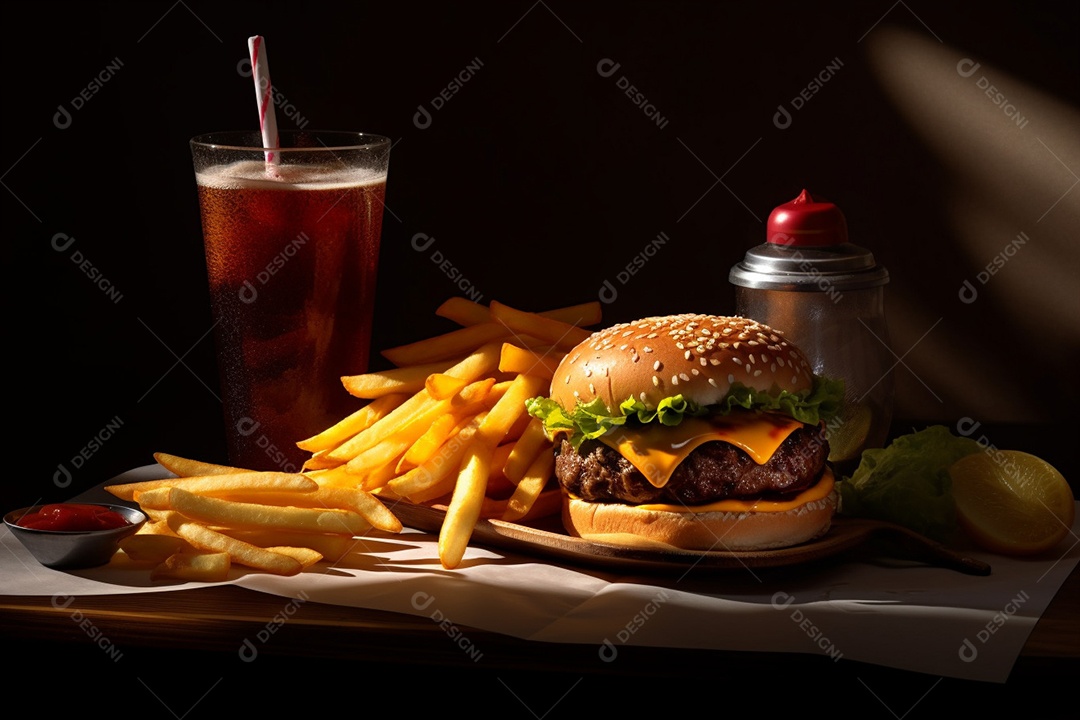 Delicioso Hambúrguer lado de copo de cerveja