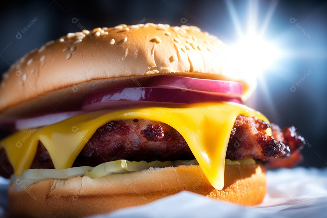 Delicioso Hambúrguer lado de copo de cerveja