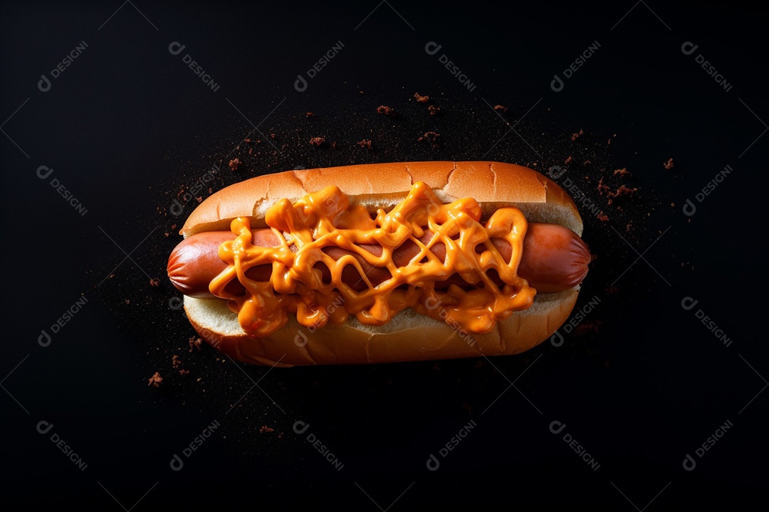 Cachorro quente sobre fundo isolado