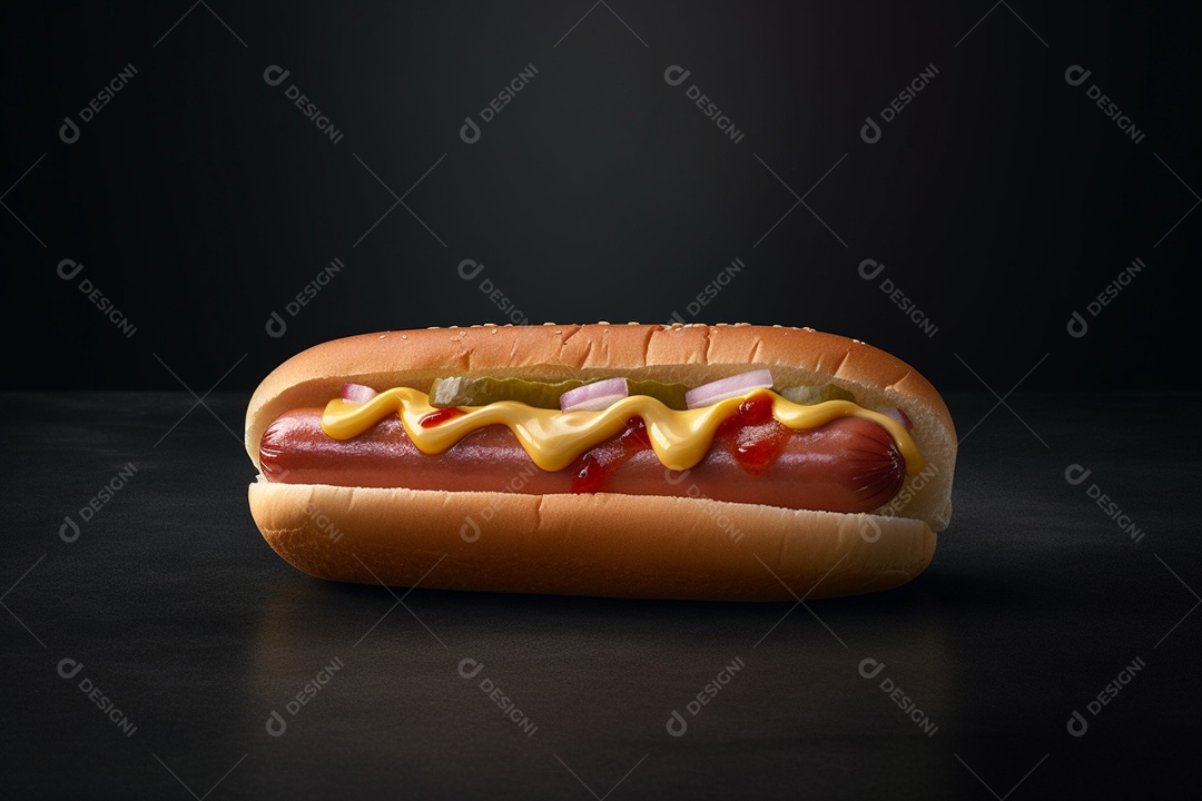 Cachorro quente sobre fundo isolado