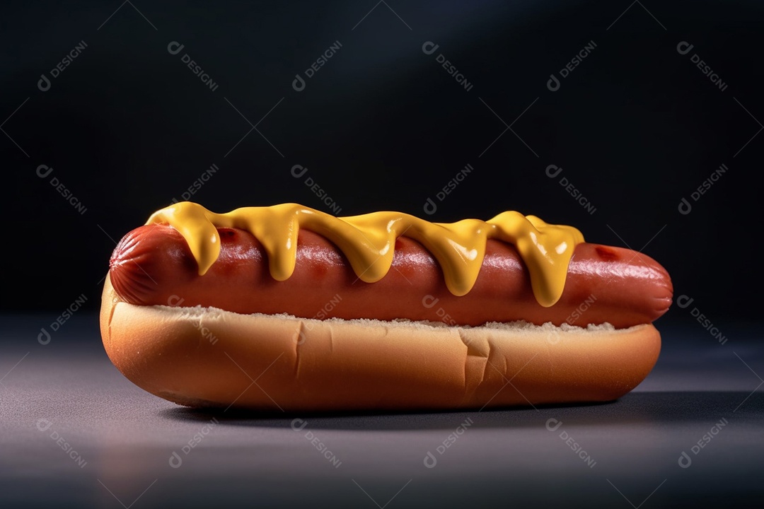 Cachorro quente sobre fundo isolado