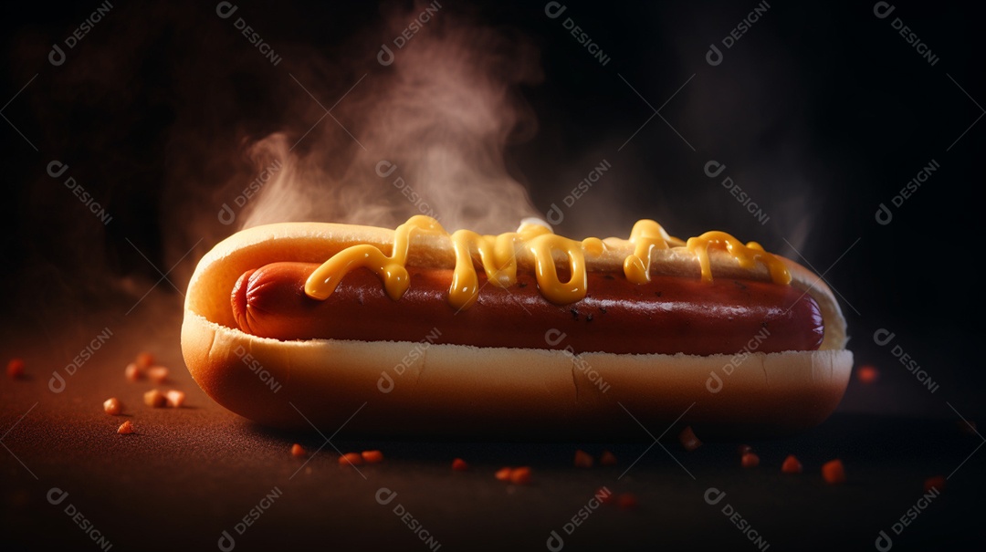 Cachorro quente sobre fundo isolado