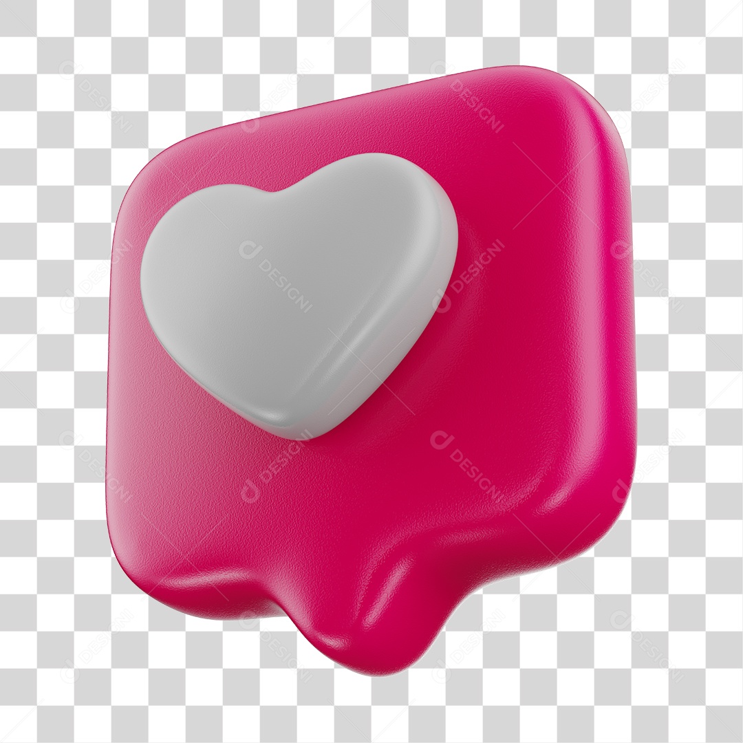 Elemento 3D Para Composição Emoji De Like Rosa PNG Transparente