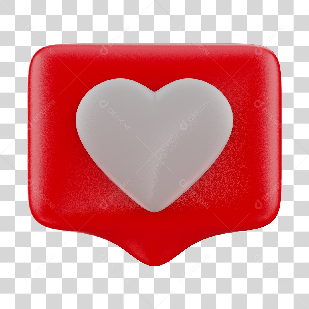 3D Element For Red Like Emoji Composition Transparent PNG