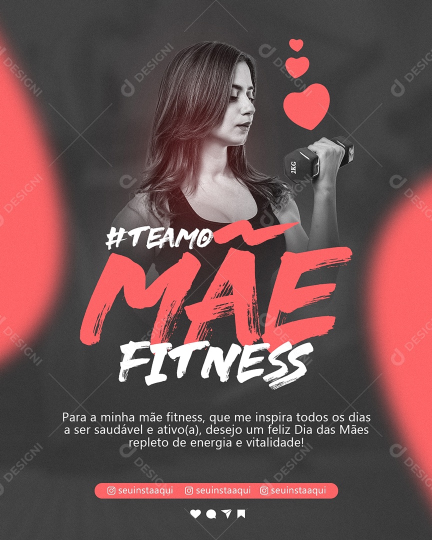 Social Media Feed Academia Dia Das Mães Inspira Todos Os Dias PSD Editavel