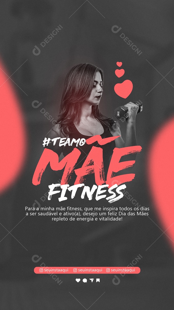 Social Media Story Academia Dia Das Mães Inspira Todos Os Dias PSD Editavel