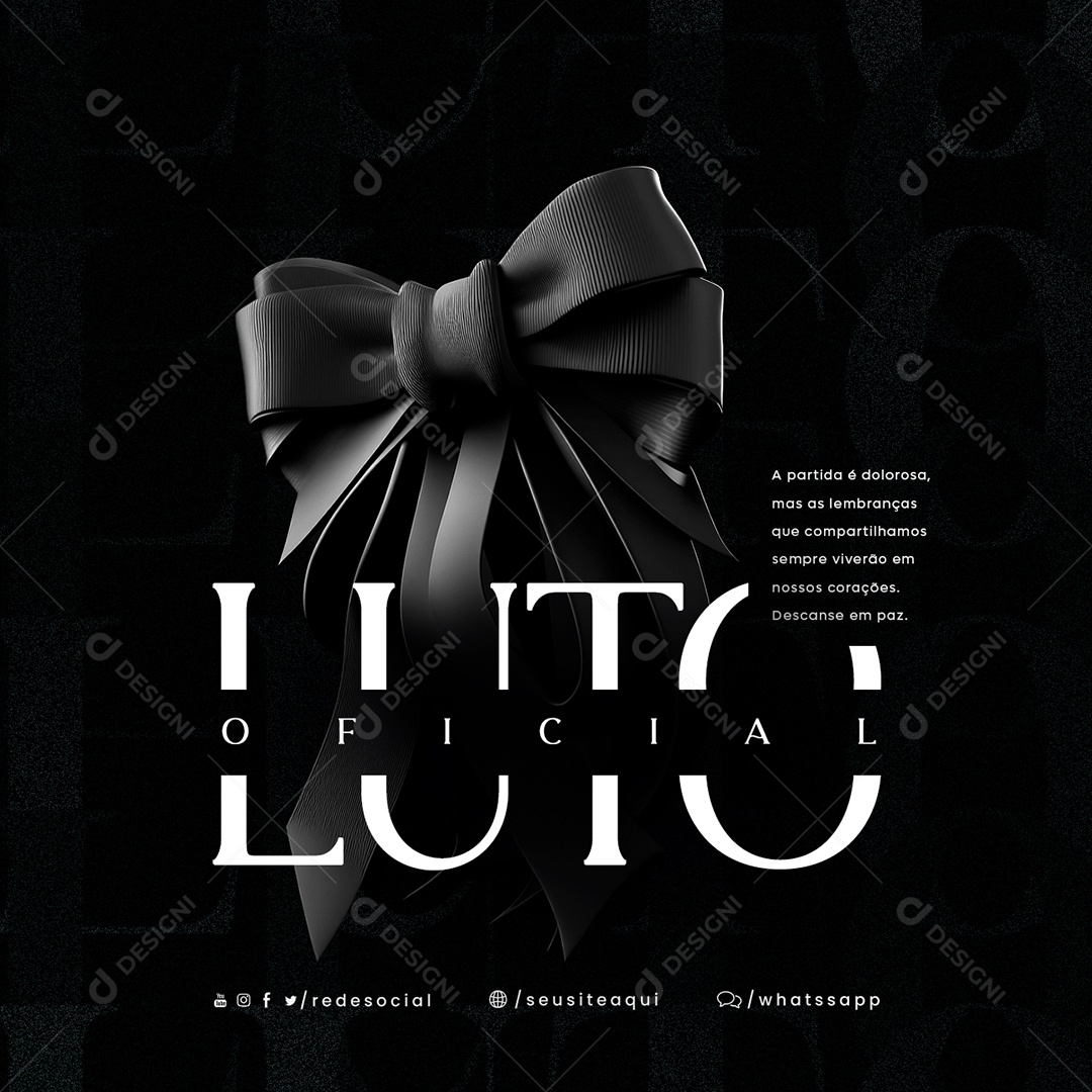 A Partida é Dolorosa Luto Social Media PSD Editável