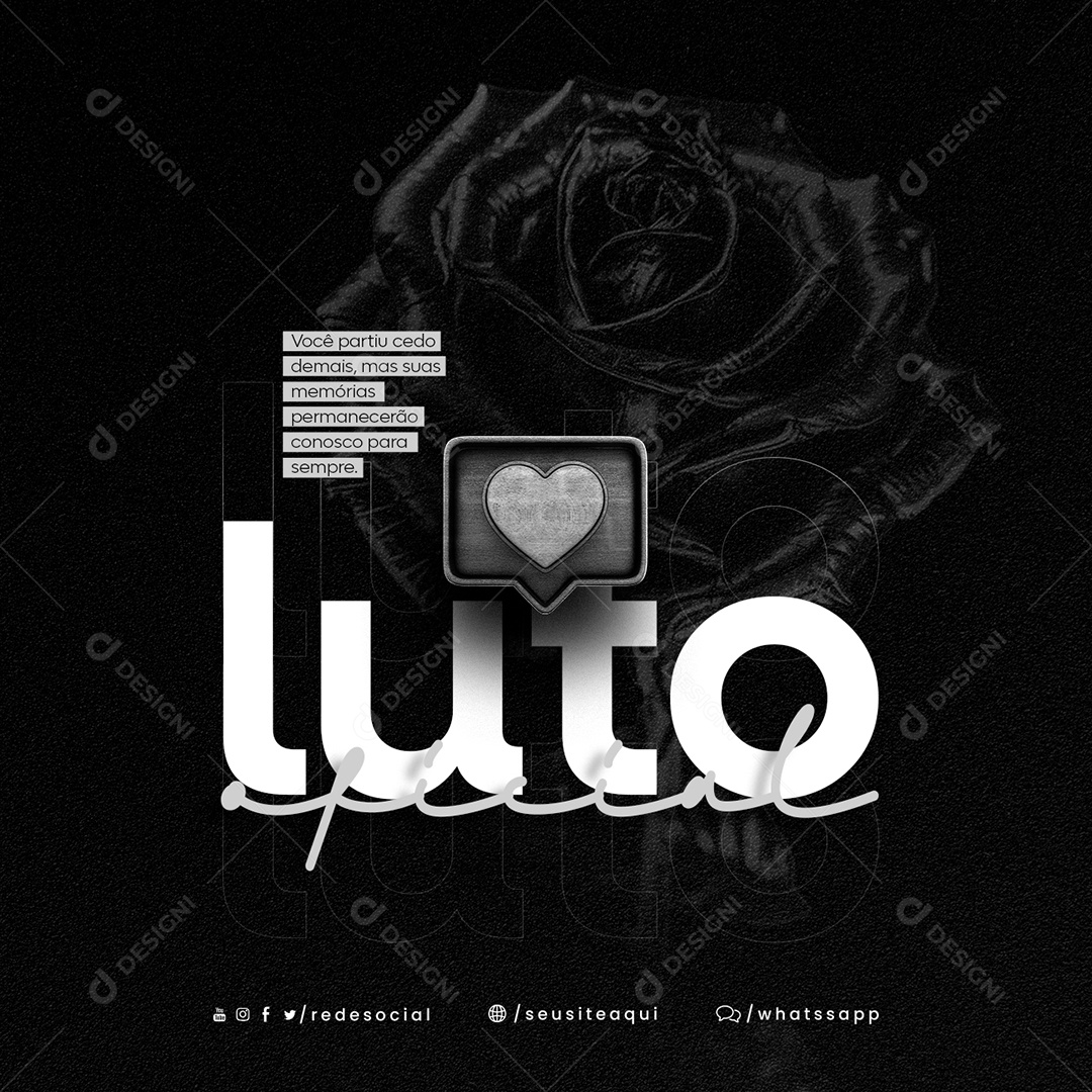 Você Partiu Cedo Demais Luto Social Media PSD Editável