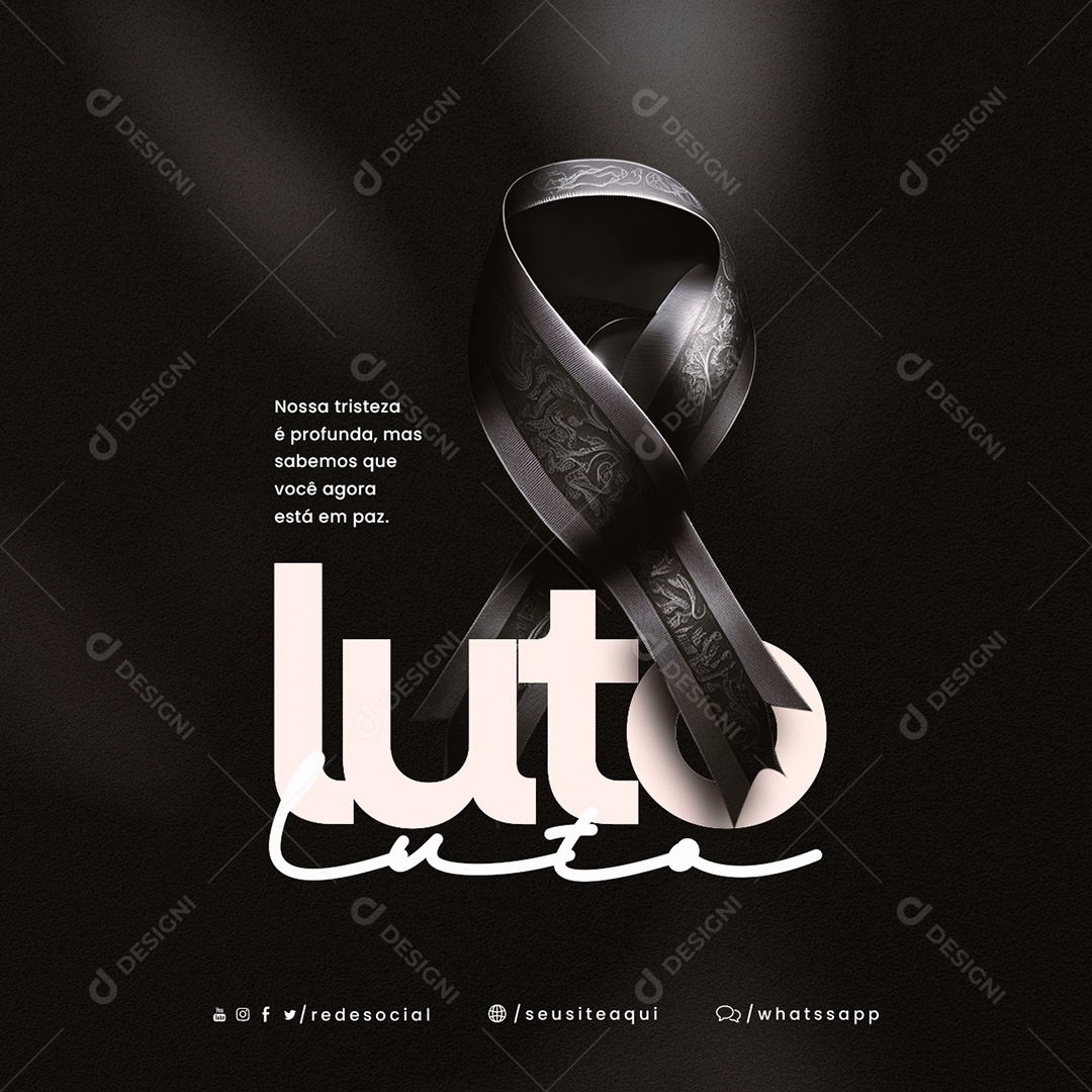 Nossa Tristeza é Profunda Luto Social Media PSD Editável