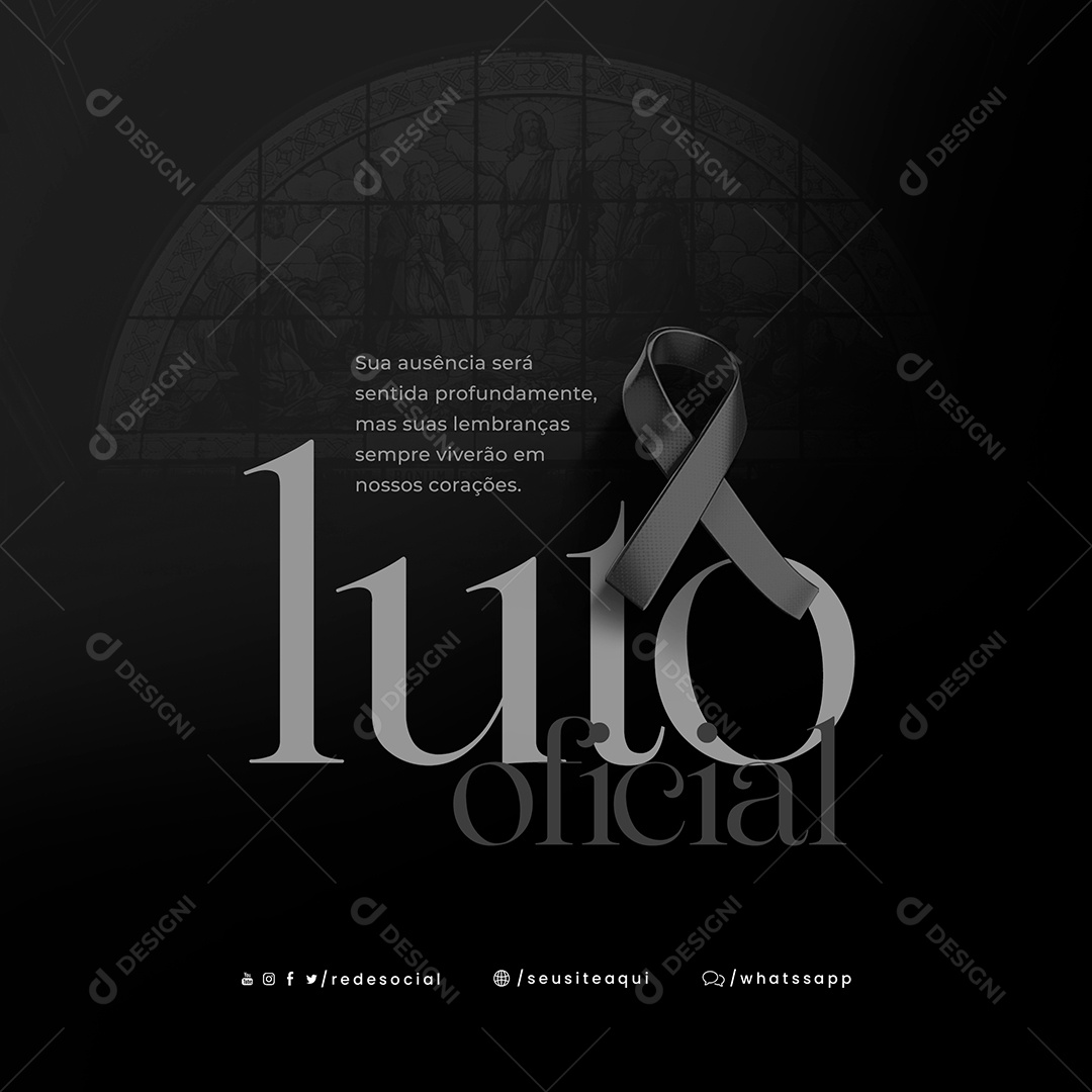 Sua Ausência Será Sentida Profundamente Luto Social Media PSD Editável