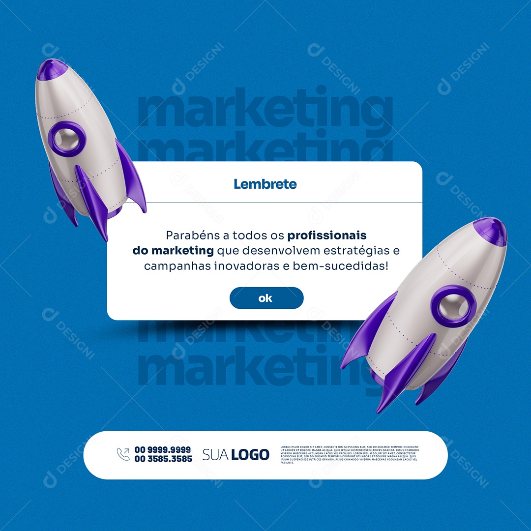 Parabéns a Todos os Profissionais do Marketing Digital Social Media PSD Editável