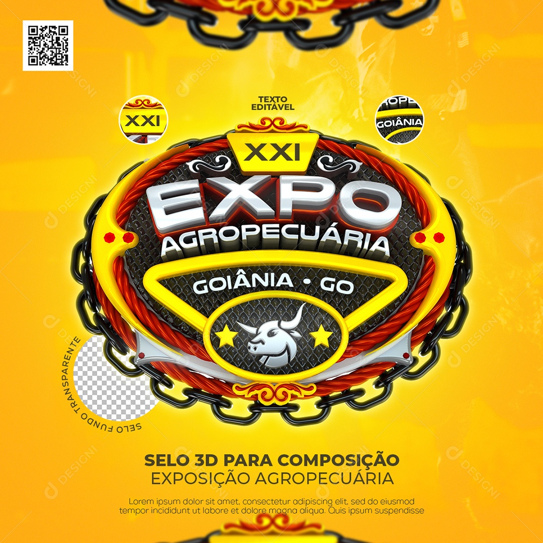 Selo 3D Para Composição Exposição Agropecuária PSD