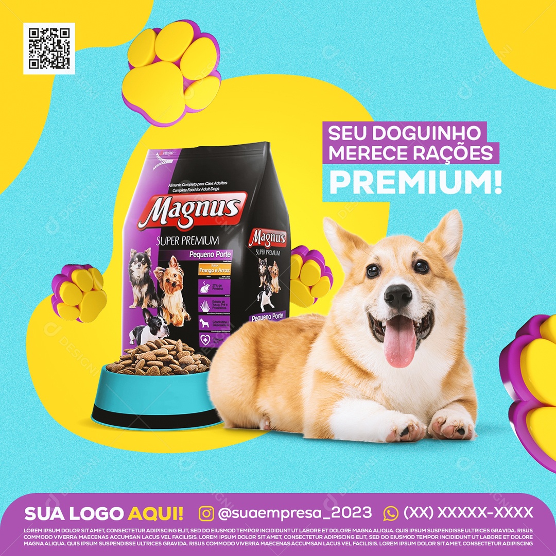 Social Media Seu Doguinho Merece Rações Premium PSD Editavel