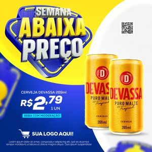 Social Media Semana Abaixa Preço Cerveja Devassa PSD Editável