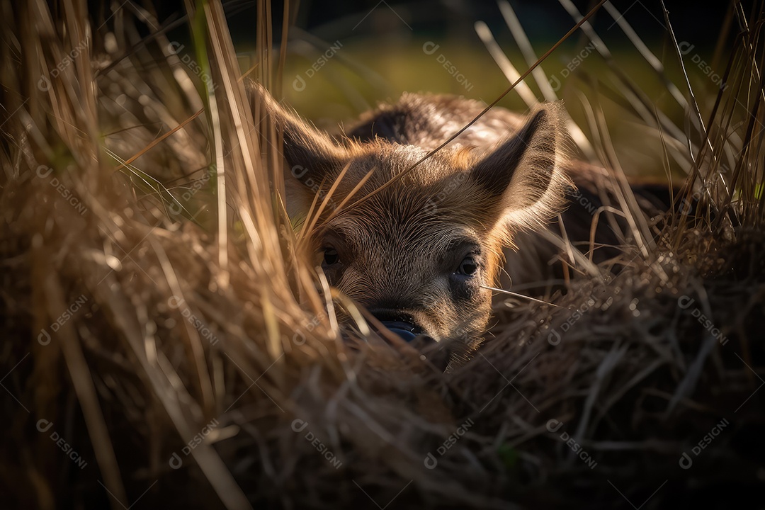 Javali bonito e selvagem fundo bonito fundo de savana gerado por IA