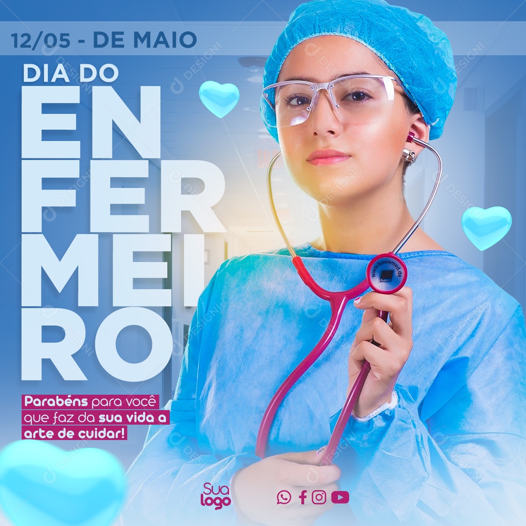 Social Media Dia Do Enfermeiro Arte De Cuidar PSD Editavel