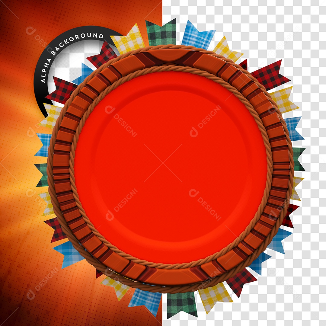 Elemento 3D Para Composição Moldura de São João PSD