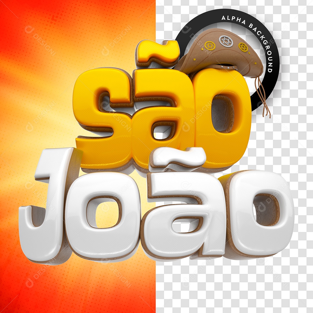 Selo 3D Para Composição São João PSD