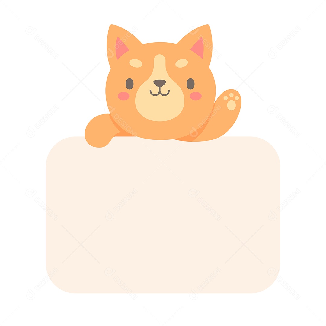 Quadro De Texto Com Desenho De Animal Vetor EPS