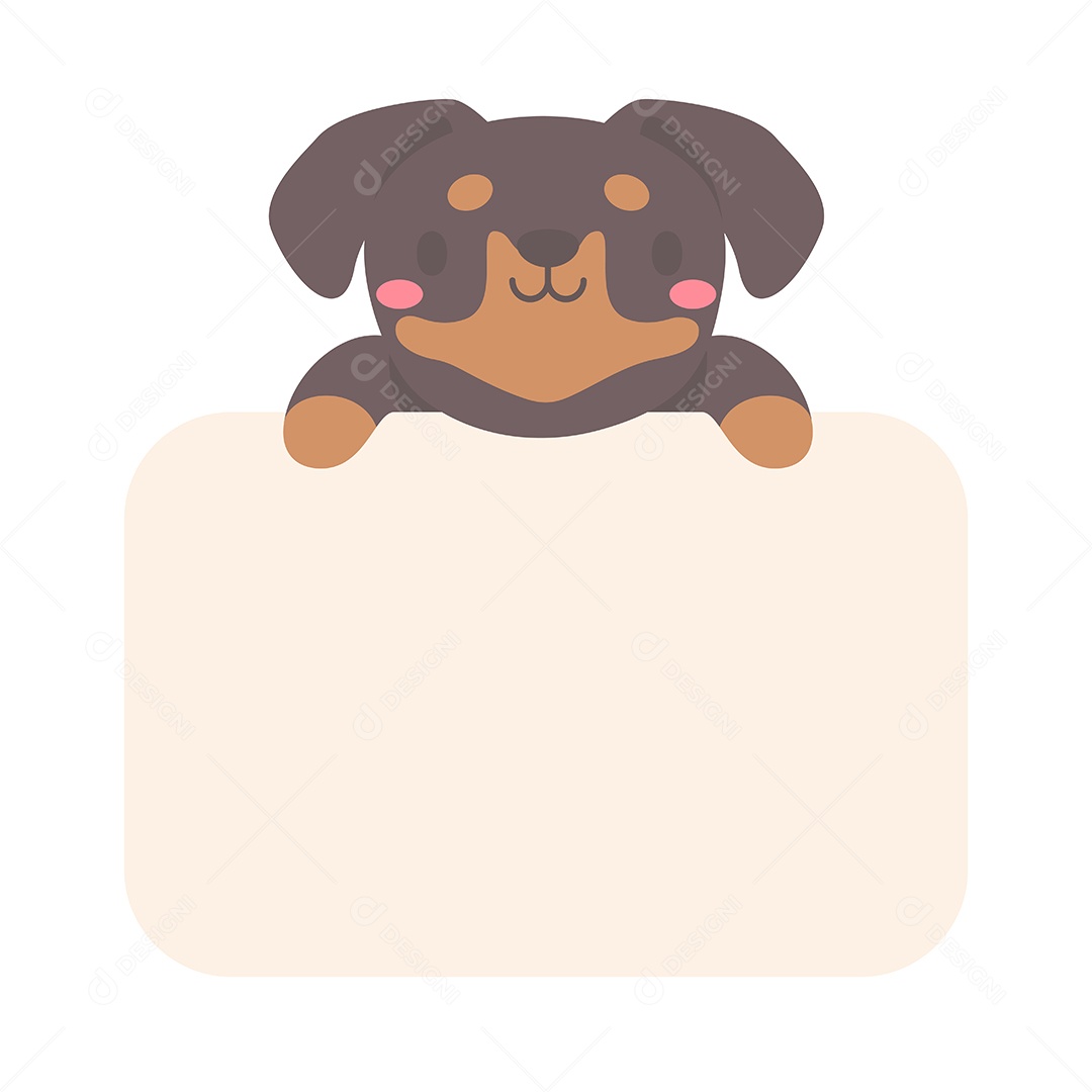 Quadro De Texto Com Desenho De Cachorro Vetor EPS