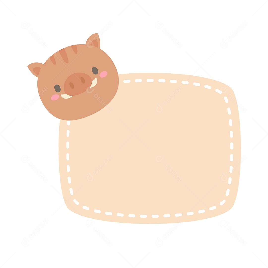 Quadro De Texto Com Desenho De Javali Vetor EPS