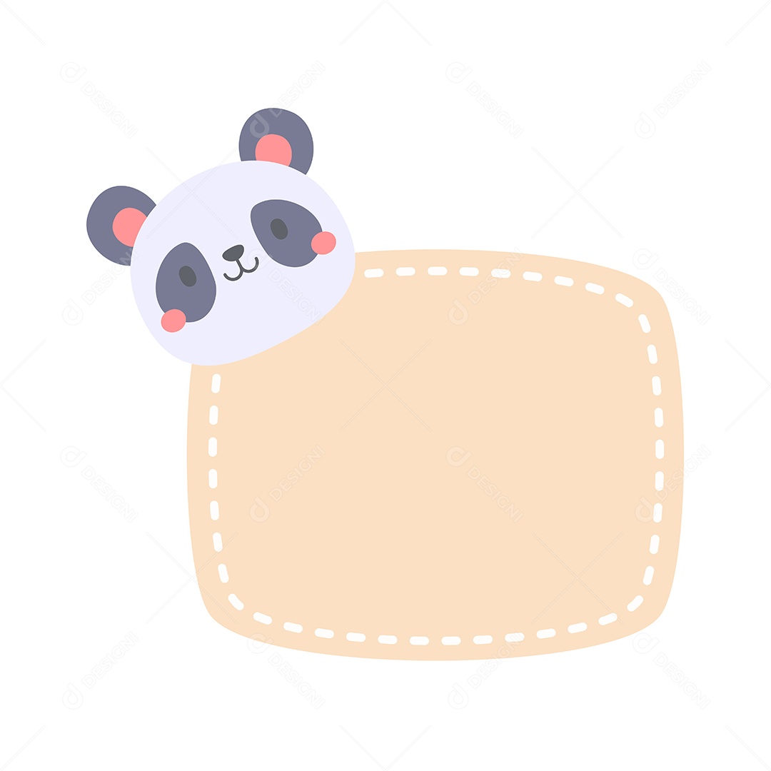 Quadro De Texto Com Desenho De Panda Vetor EPS
