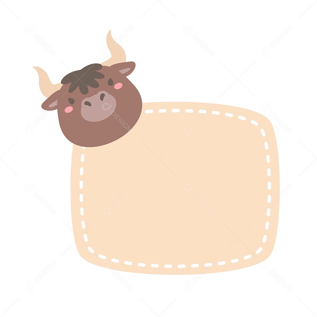 Quadro De Texto Com Desenho De Touro Vetor EPS