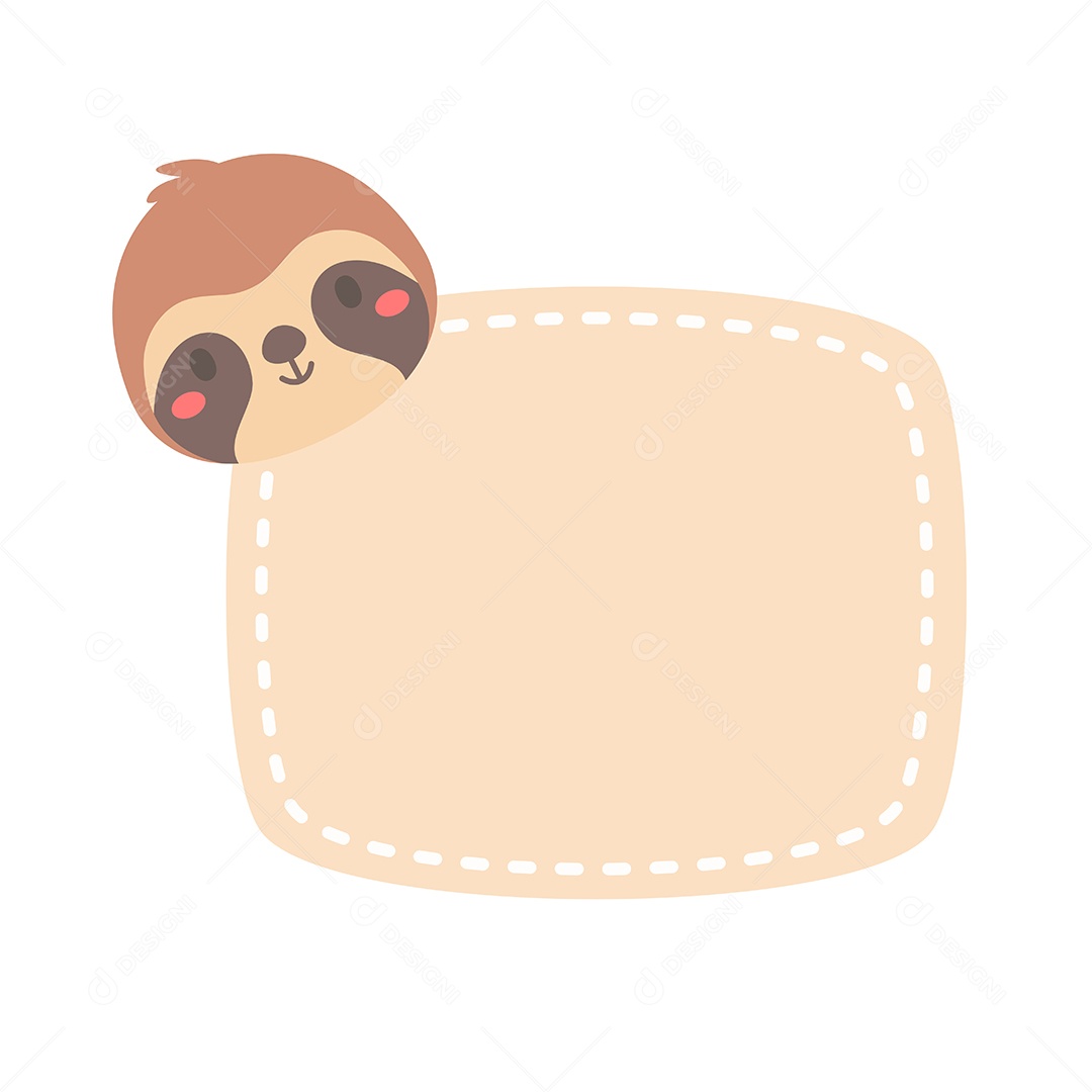 Quadro De Texto Com Desenho De Preguiça Vetor EPS