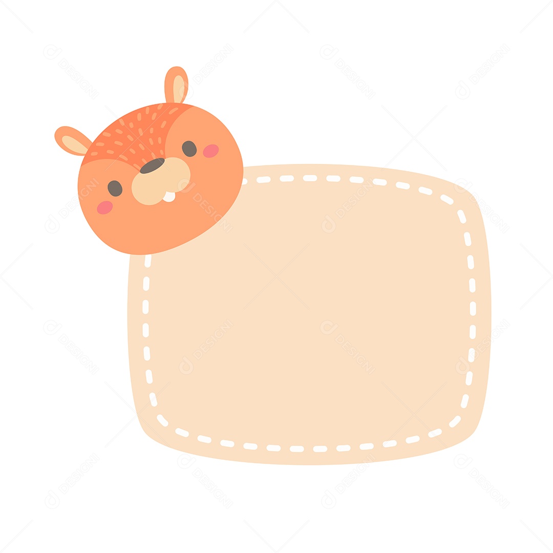 Quadro De Texto Com Desenho De Animal Vetor EPS