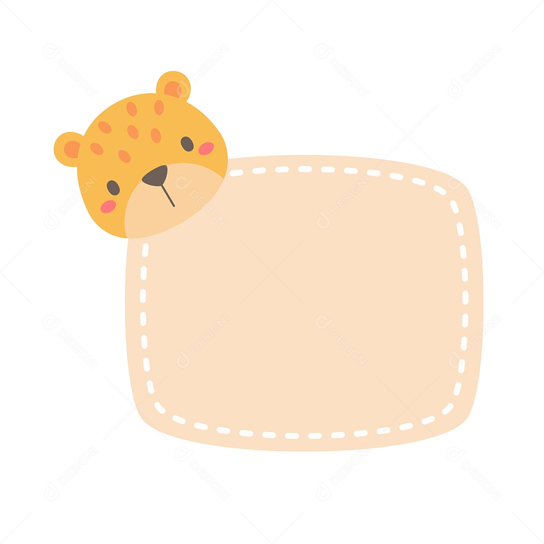 Quadro De Texto Com Desenho De Onça Vetor EPS