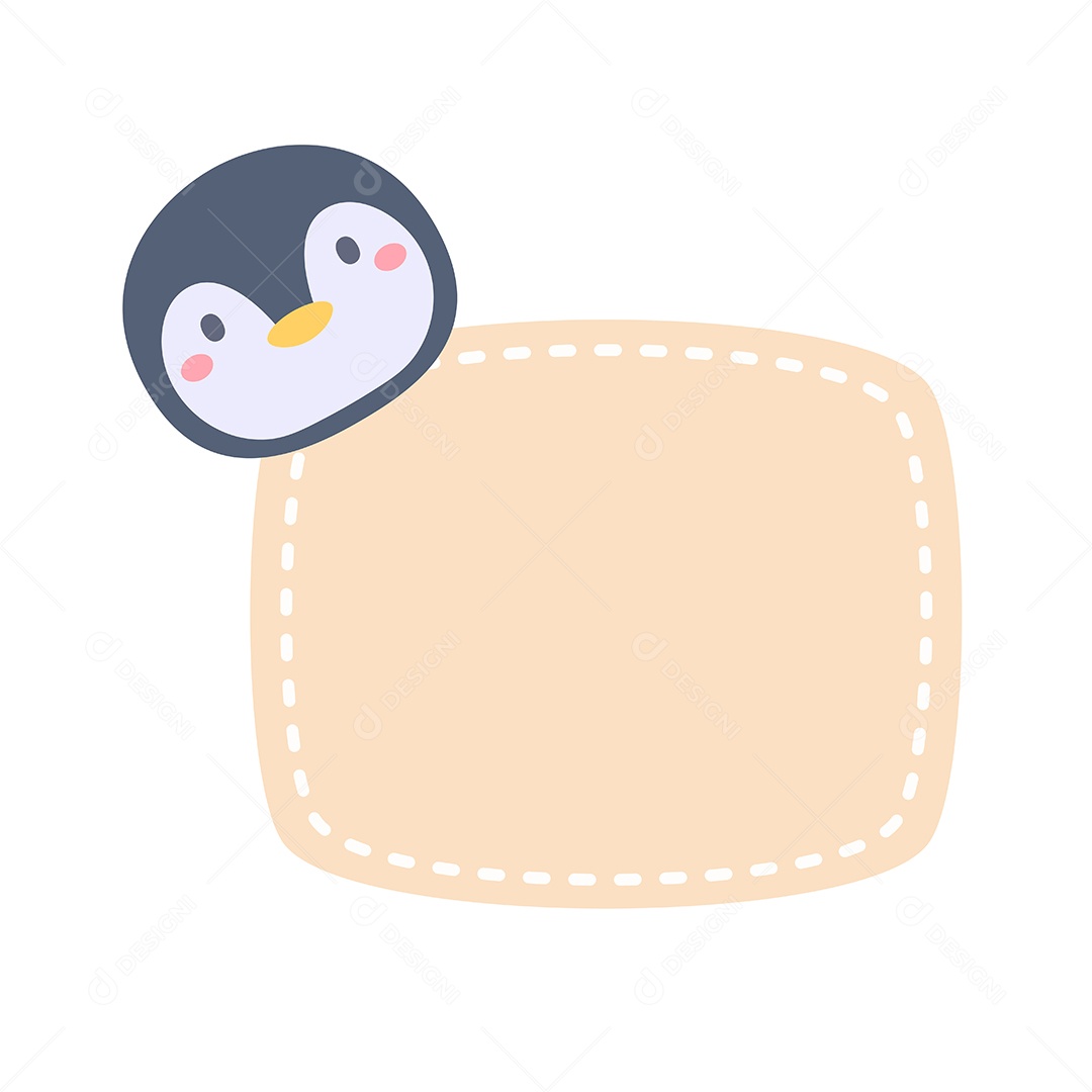 Quadro De Texto Com Desenho De Pinguim Vetor EPS