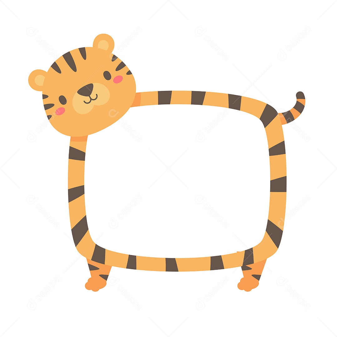 Quadro De Texto Com Desenho De Tigre Vetor EPS