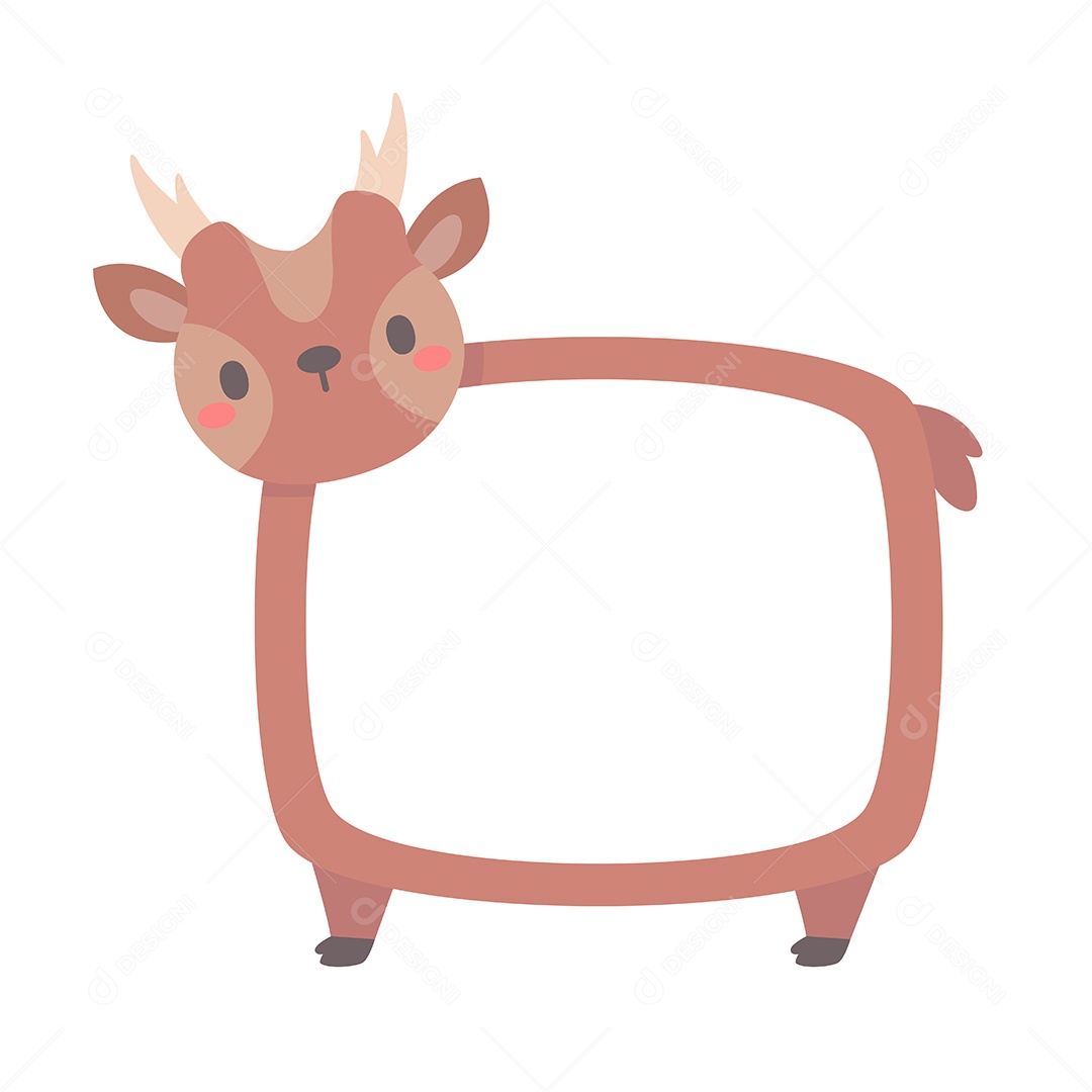 Quadro De Texto Com Desenho De Animal Vetor EPS