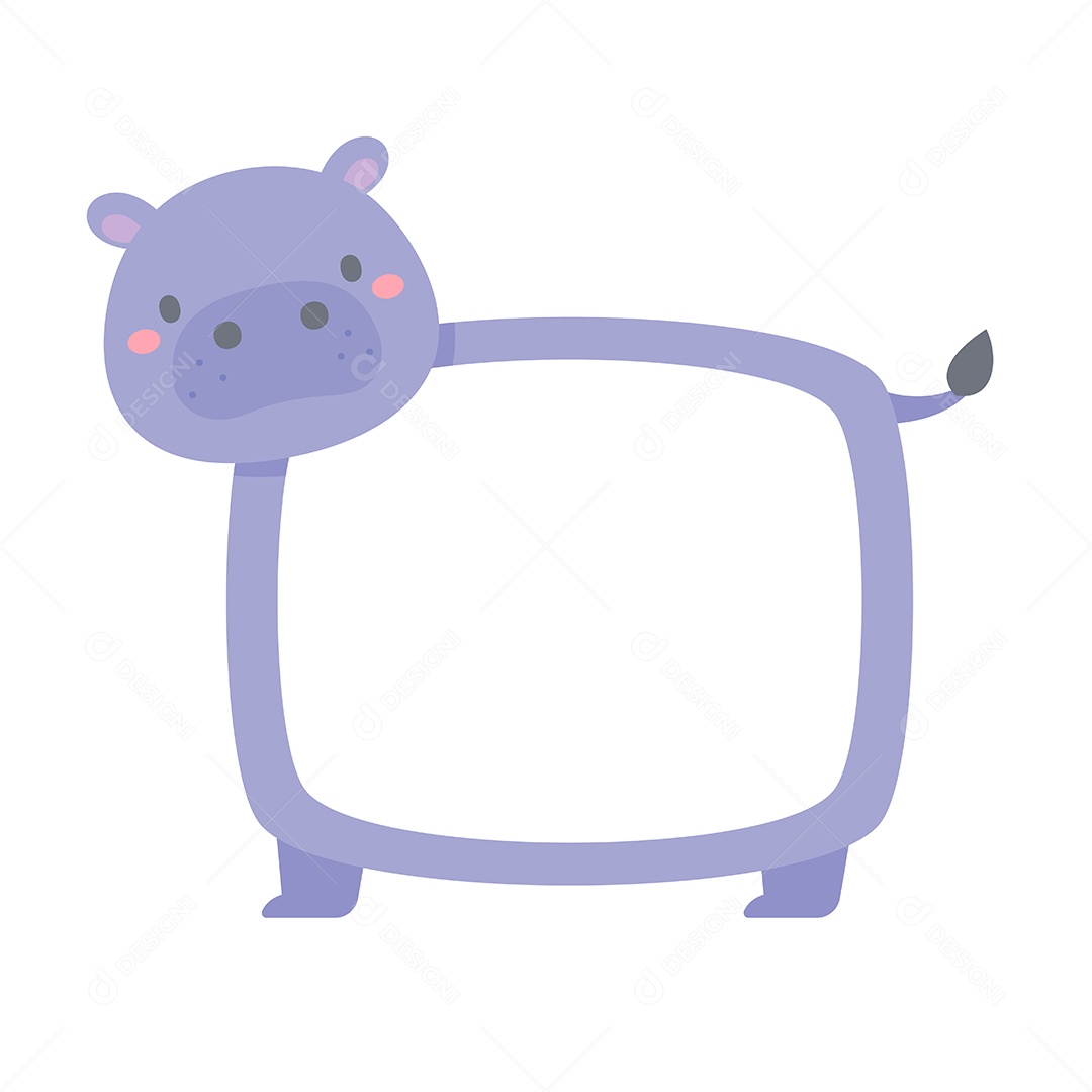 Quadro De Texto Com Desenho De Animal Vetor EPS