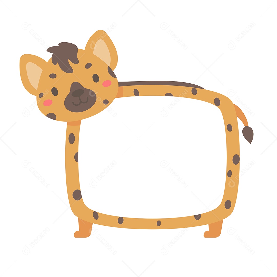 Quadro De Texto Com Desenho De Animal Vetor EPS