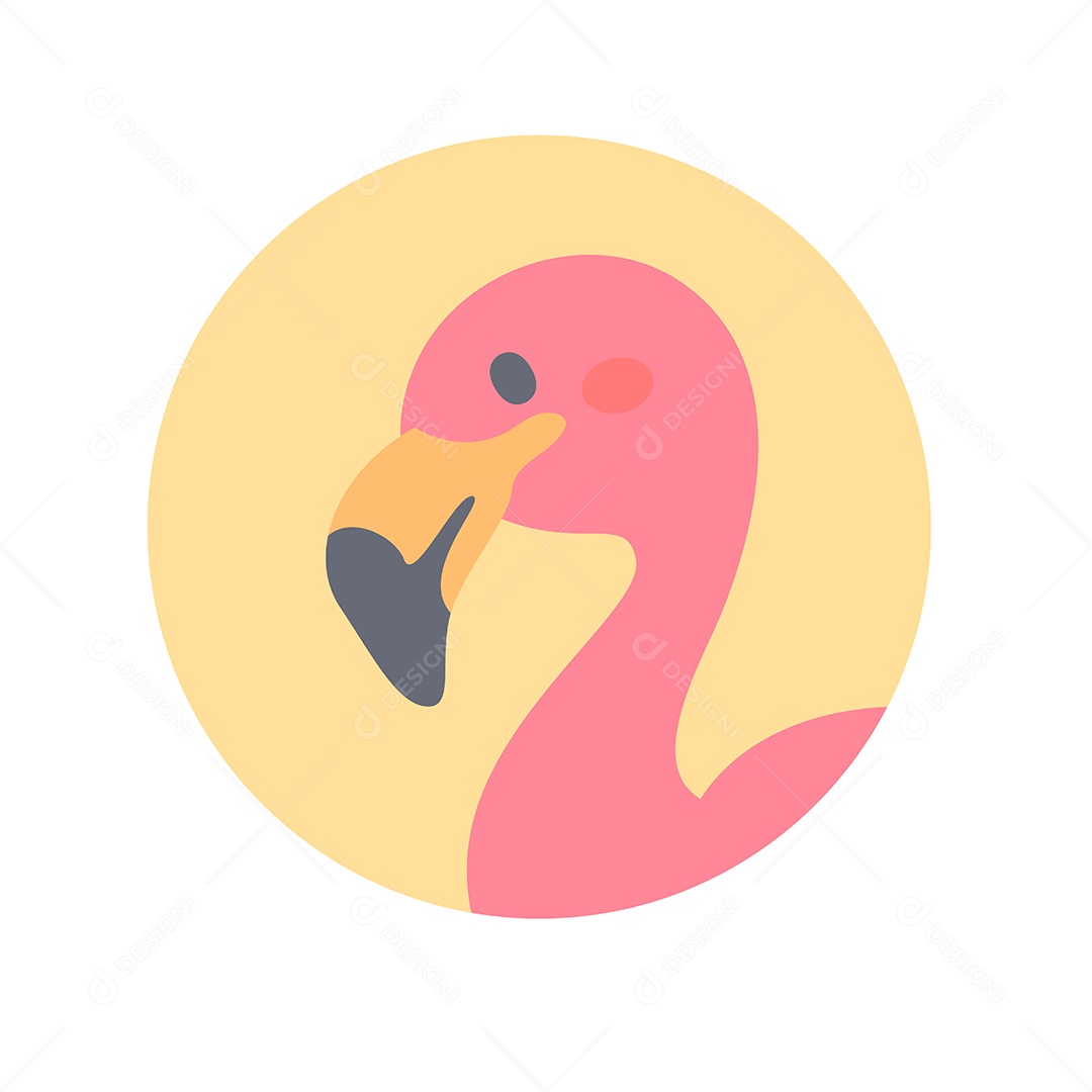 Desenho De Pássaro Ícone De Flamingo Vetor EPS