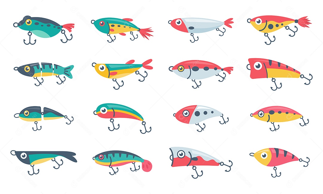 Desenho De Isca De Pesca Vetor EPS