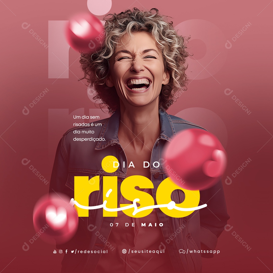 Um Dia Sem Risadas é Um Dia Muito Desperdiçado Dia Do Riso Social Media PSD Editável