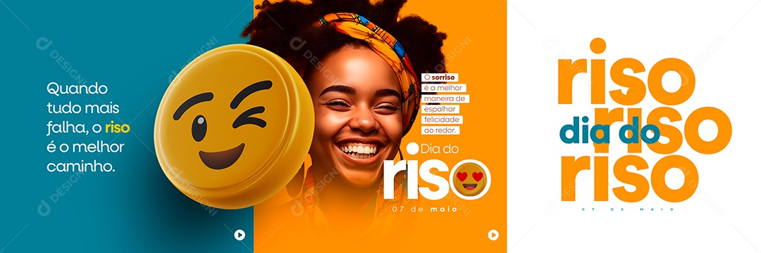 Quando Tudo Mais Falha O Riso É O Melhor Caminho Dia Do Riso Carrossel Social Media PSD Editável