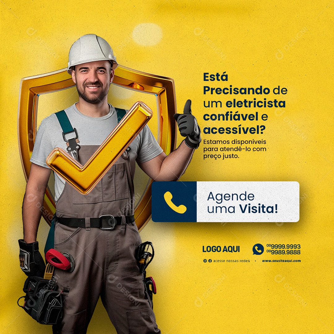 Está Precisando De Um Eletricista Confiável E Acessível Social Media PSD Editável