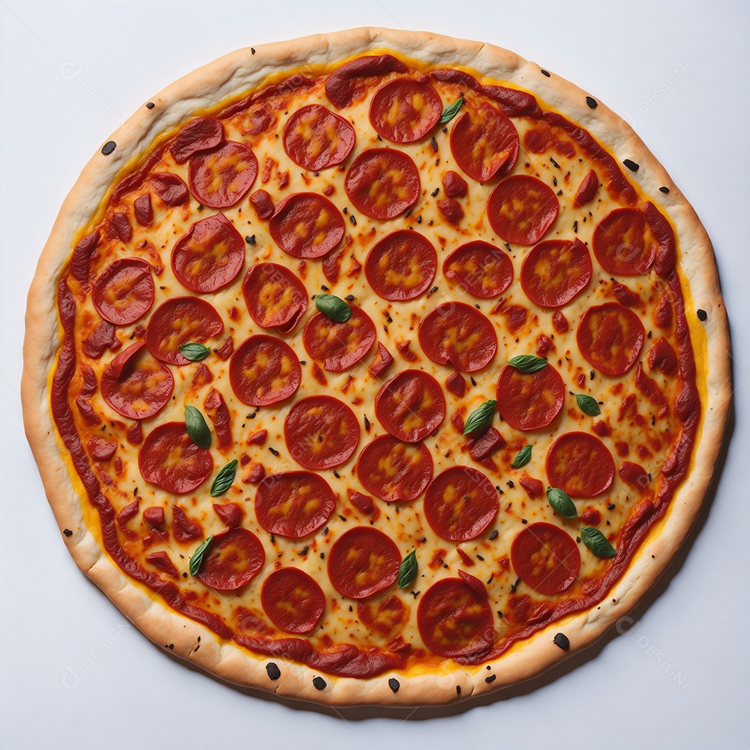 Pizza sobre uma mesa de uma pizzaria