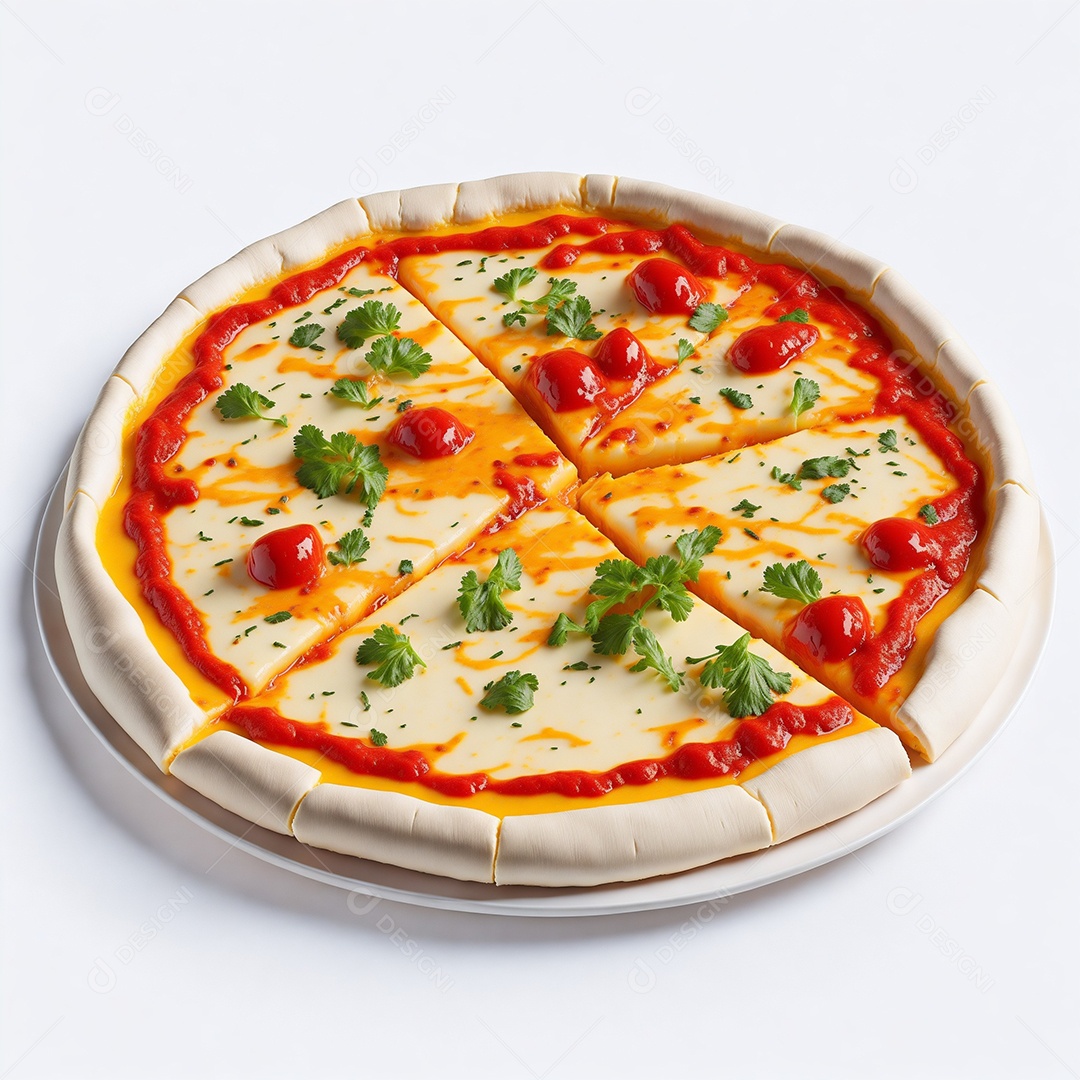 Pizza sobre uma mesa de uma pizzaria