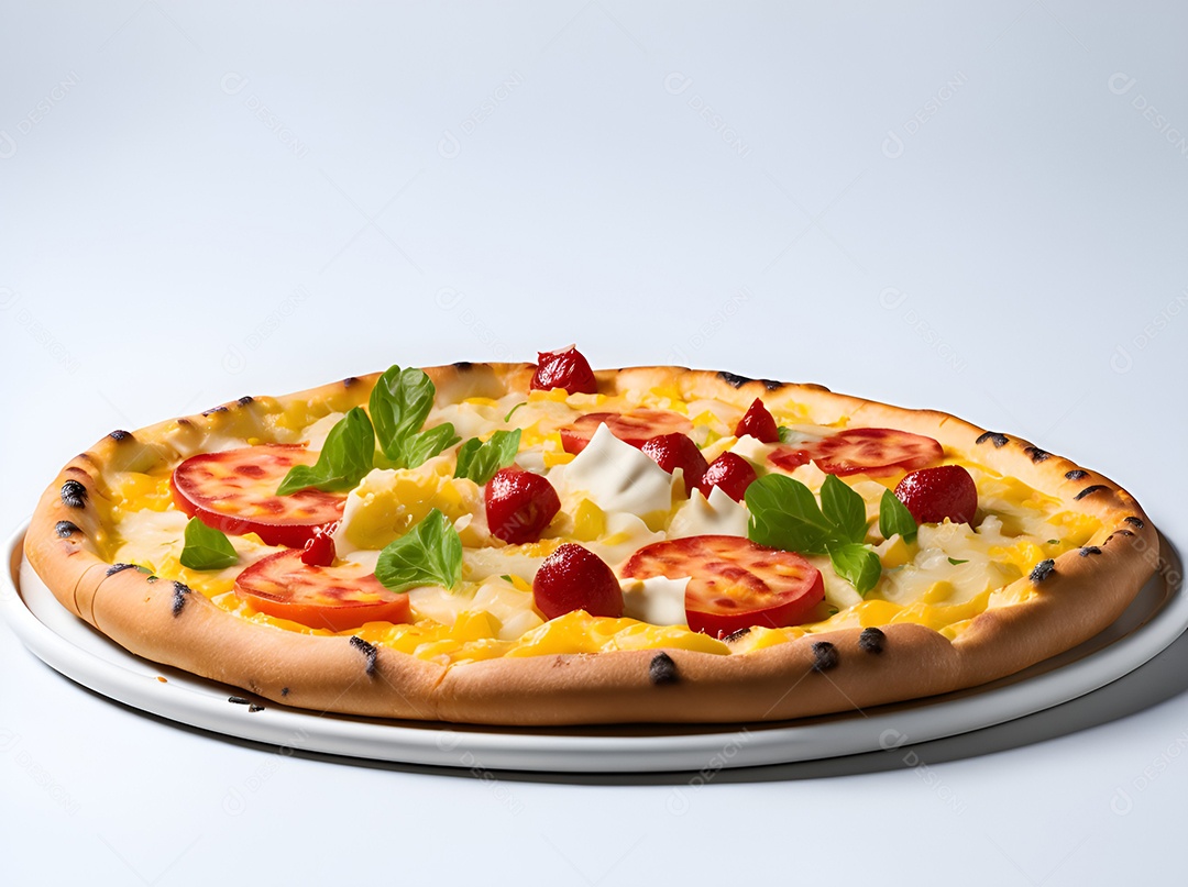 Pizza deliciosa sobre fundo isolado