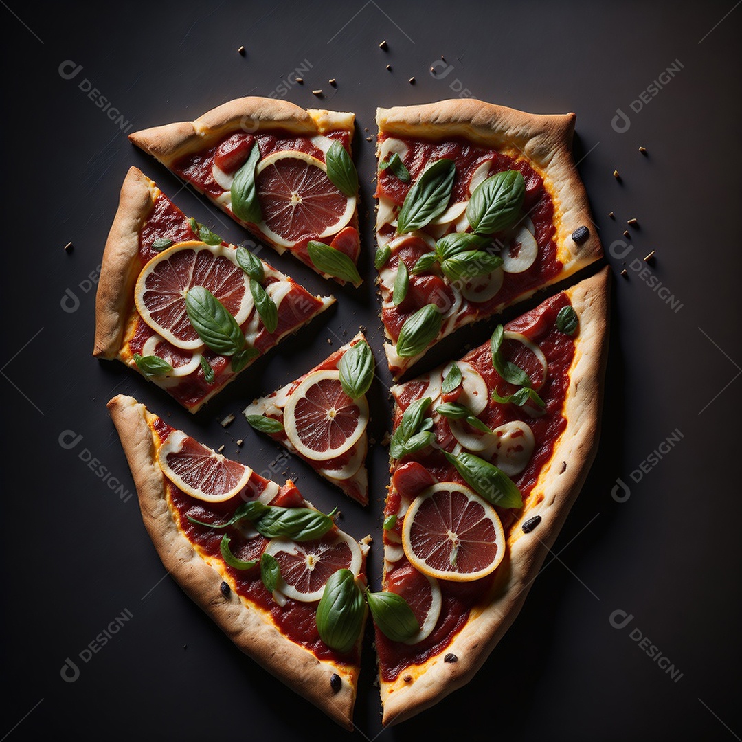 Pizza deliciosa sobre fundo isolado