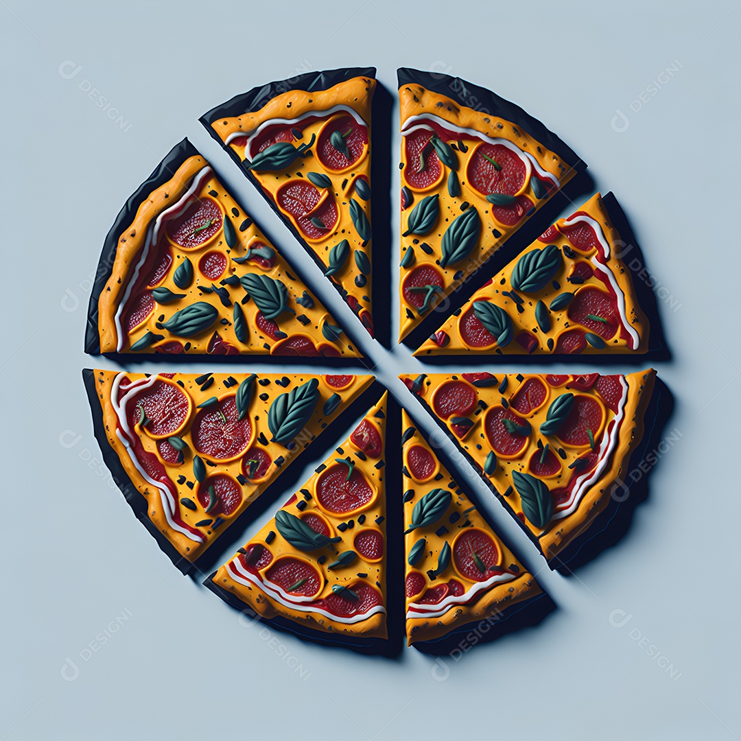 Pizza deliciosa sobre fundo isolado