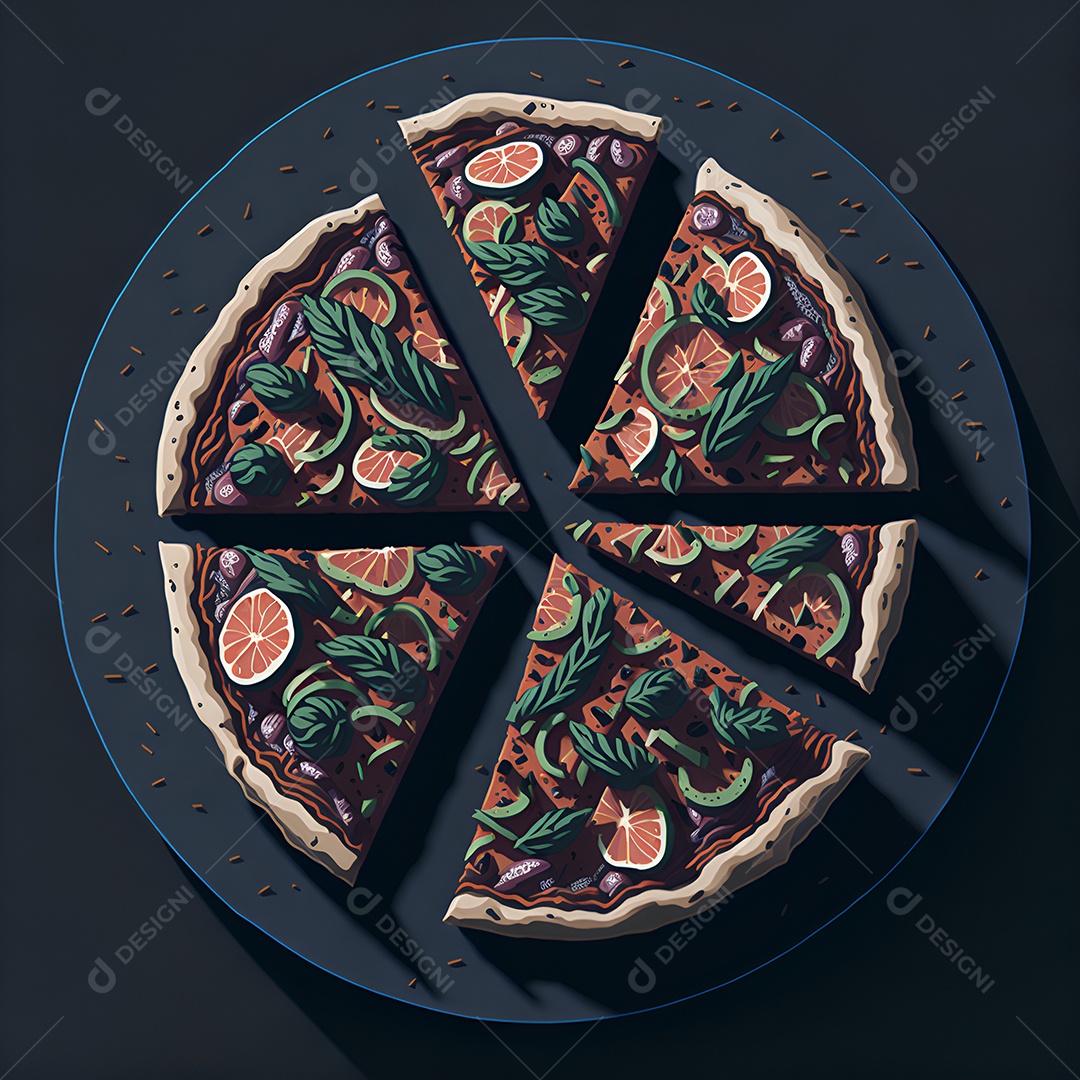 Pizza deliciosa sobre fundo isolado