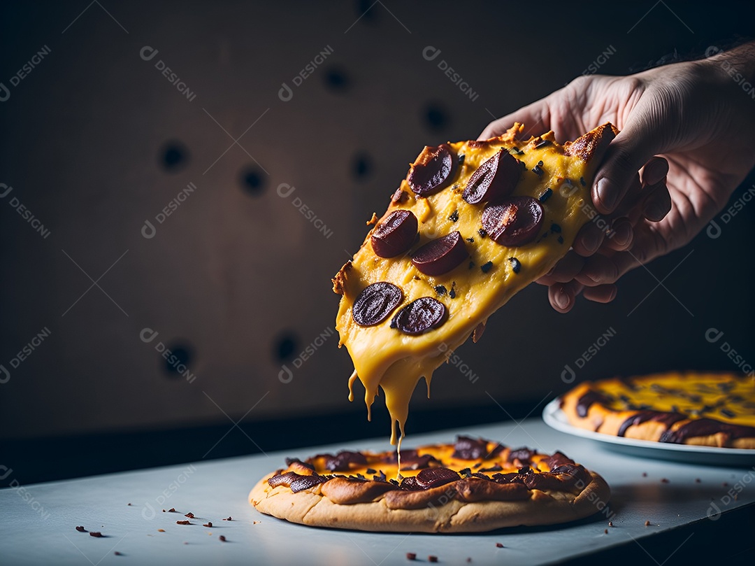 Pizza deliciosa sobre fundo isolado