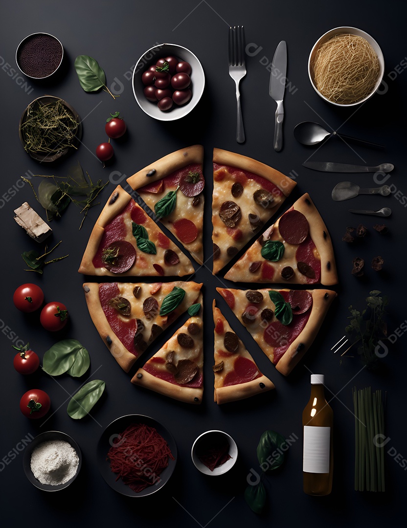 Pizza deliciosa sobre fundo isolado